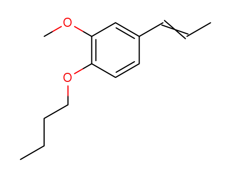 Molecular Structure of 115422-59-8 (Benzene, 1-butoxy-2-methoxy-4-(1-propenyl)-)
