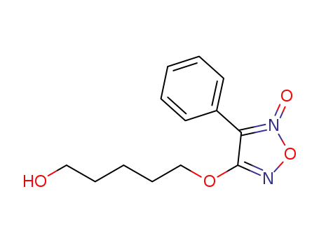 Molecular Structure of 1226460-46-3 (5-(3-phenylfuroxan-4-yloxy)pentan-1-ol)