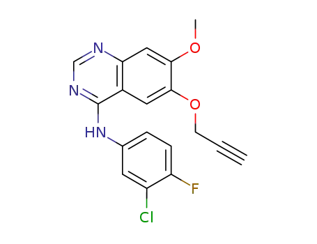 Molecular Structure of 1214731-77-7 (4-(3'-chloro-4'-fluoroanilino)-6-(prop-2-ynyloxy)-7-methoxyquinazoline)