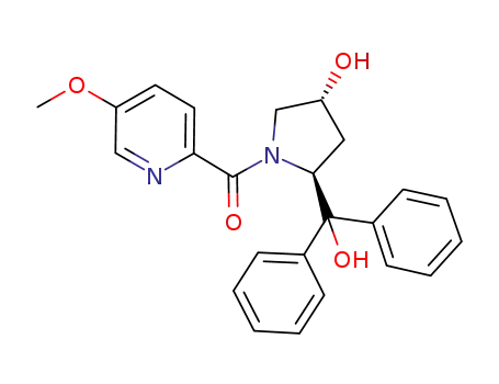 Molecular Structure of 1217168-93-8 (((2S,4R)-4-hydroxy-2-(hydroxydiphenylmethyl)pyrrolidin-1-yl)(5-methoxypyridin-2-yl)methanone)