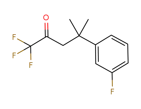Molecular Structure of 1245526-86-6 (1,1,1-trifluoro-4-methyl-4-(3-fluorophenyl)pentan-2-one)