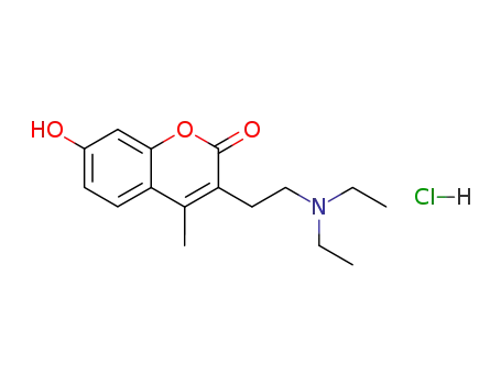 Molecular Structure of 15776-59-7 (3-[2-(DIETHYLAMINO)ETHYL]-7-HYDROXY-4-METHYLCOUMARIN HYDROCHLORIDE)