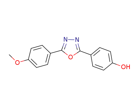 Molecular Structure of 1252660-25-5 (2-(4-methoxyphenyl)-5-(4-hydroxyphenyl)-[1,3,4]oxadiazole)