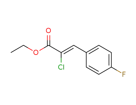 Molecular Structure of 119346-71-3 (2-Propenoic acid, 2-chloro-3-(4-fluorophenyl)-, ethyl ester, (2Z)-)