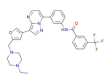 N-[3-(3-{5-[(4-ethylpiperazin-1-yl)methyl]-3-furyl}pyrazolo[1,5-a]pyrimidin-7-yl)phenyl]-3-(trifluoromethyl)benzamide