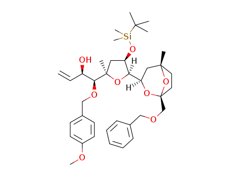 (1S,2R)-2-((2R,4R,5R)-5-{(1S,3R,5S)-1-[(benzyloxy)methyl]-5-methyl-2,8-dioxabicyclo[3.2.1]octan-3-yl}-4-[(tert-butyldimethylsilyl)oxy]-2-methyltetrahydrofuran-2-yl)-1-[(4-methoxybenzyl)oxy]but-3-en-2-ol