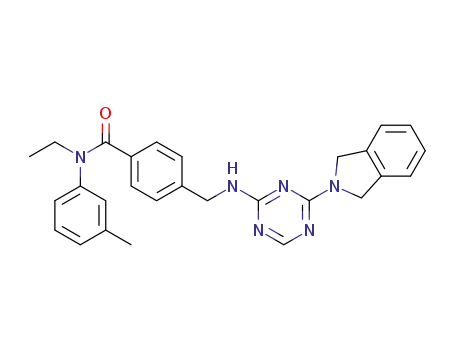 N-ethyl-4-((4-(isoindolin-2-yl)-1,3,5-triazin-2-ylamino)methyl)-N-m-tolylbenzamide