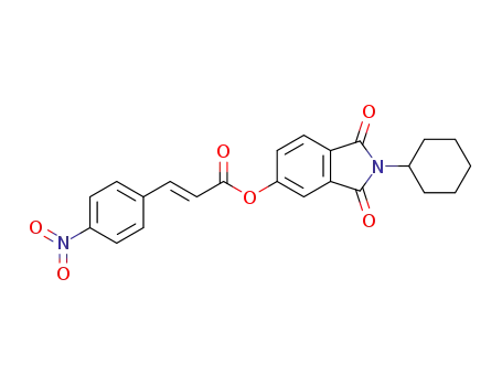 Molecular Structure of 1242154-45-5 (2-cyclohexylisoindole-1,3-dion-5-yl (E)-3-(4-nitrophenyl)acrylate)