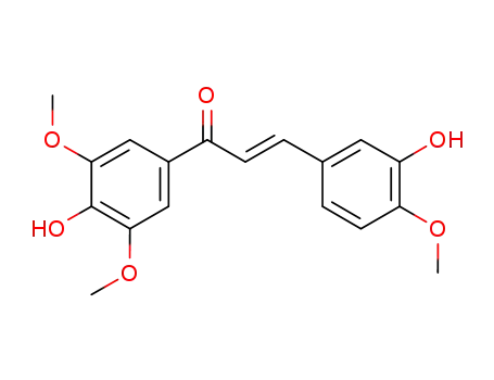 Molecular Structure of 1197288-80-4 ((E)-1-(4-hydroxy-3,5-dimethoxyphenyl)-3-(3-hydroxy-4-methoxyphenyl)prop-2-en-1-one)