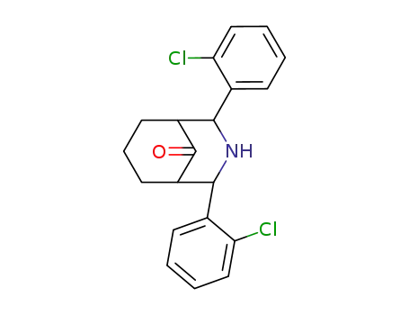 Molecular Structure of 34025-59-7 (2,4-bis(2-chlorophenyl)-3-azabicyclo[3.3.1]nonan-9-one)