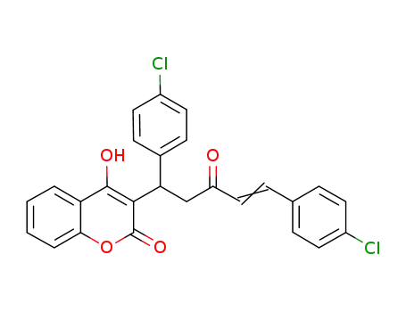 Molecular Structure of 1253372-72-3 (4-hydroxy-3-[1,5-bis(4-chloro-phenyl)-3-oxo-pent-4-enyl]-chromen-2-one)