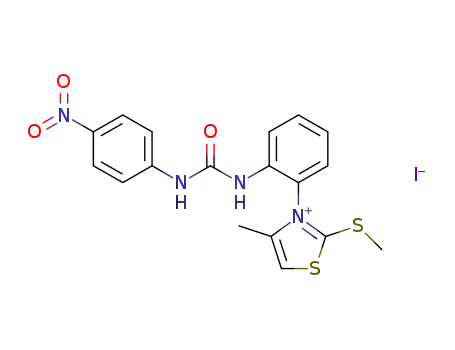 4-methyl-2-(methylthio)-3-(2-(3-(4-nitrophenyl)ureido)-phenyl)thiazol-3-ium iodide