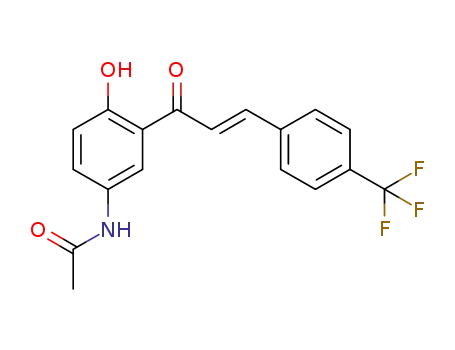 Molecular Structure of 1245282-61-4 ((E)-N-(4-hydroxy-3-(3-(4-(trifluoromethyl)phenyl)acryloyl)phenyl)acetamide)