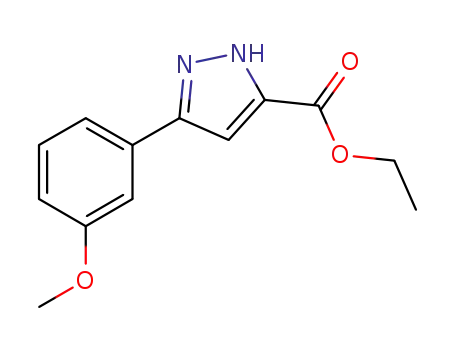Molecular Structure of 723339-63-7 (5-(3-METHOXY-PHENYL)-1H-PYRAZOLE-3-CARBOXYLIC ACID ETHYL ESTER)