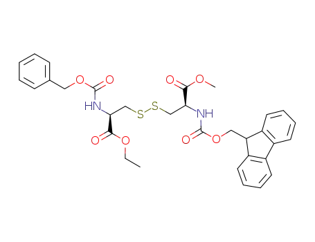 Molecular Structure of 1227258-52-7 (N-CBz,N-Fmoc-L-cysteine disulfide ethyl(N-CBz), methyl(N-Fmoc) diester)