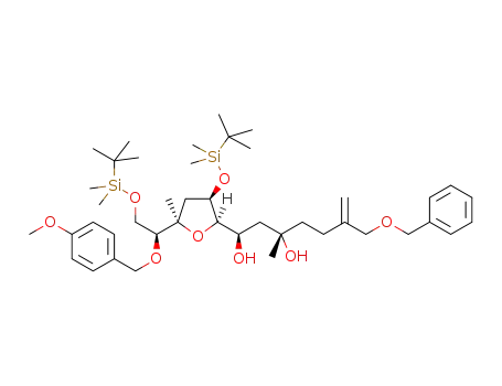 (1R,3S)-6-[(benzyloxy)methyl]-1-((2R,3R,5R)-3-[(tert-butyldimethylsilyl)oxy]-5-{(S)-2-[(tert-butyldimethylsilyl)oxy]-1-[(4-methoxybenzyl)oxy]ethyl}-5-methyltetrahydrofuran-2-yl)-3-methylhept-6-ene-1,3-diol