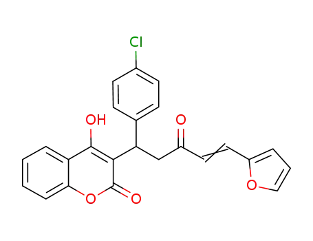 Molecular Structure of 1253372-75-6 (4-hydroxy-3-[1-(4-chloro-phenyl)-5-furan-2-yl-3-oxo-pent-4-enyl]-chromen-2-one)