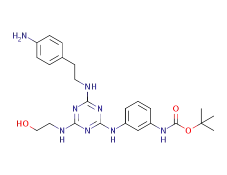 2-[4-[2-[4-aminophenyl]ethylamino]-6-([3-tert-butoxycarbonylaminophenyl]amino)[1,3,5]triazine-2-ylamino]ethanol