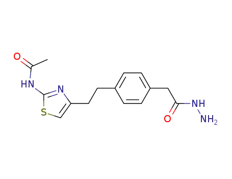 Molecular Structure of 1030892-01-3 (N-{4-[2-(4-hydrazinocarbonylmethylphenyl)ethyl]-1,3-thiazol-2-yl}acetamide)