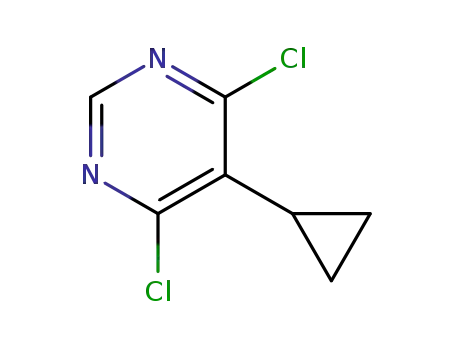 Molecular Structure of 832754-14-0 (Pyrimidine, 4,6-dichloro-5-cyclopropyl-)