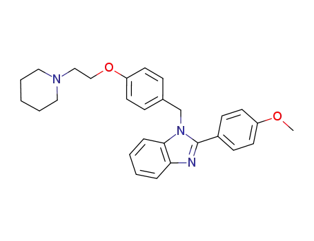 Molecular Structure of 1240736-60-0 (2-(4-methoxyphenyl)-1-[4-(2-piperidin-1-ylethoxy)benzyl]-1H-benzimidazole)