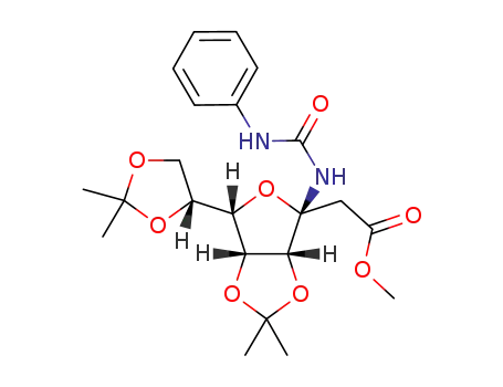 3-phenyl-1-[methyl 2,3-dideoxy-4,5:7,8-di-O-isopropylidene-D-gulo-3-octulofuranoate-3-yl]-urea