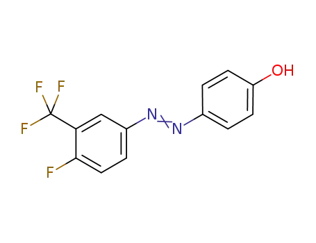 Molecular Structure of 221296-95-3 (4'-hydroxy-4-fluoro-3-(trifluoromethyl)azobenzene)