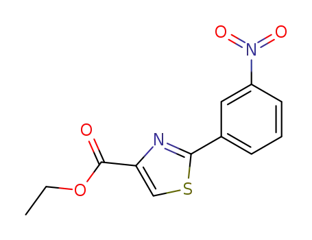 Molecular Structure of 121262-07-5 (4-Thiazolecarboxylic acid, 2-(3-nitrophenyl)-, ethyl ester)