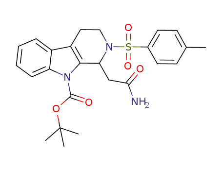 2-(9-tert-butoxycarbonyl-2-(p-toluenesulfonyl)-2,3,4,9-tetrahydro-1H-β-carbolin-1-yl)acetamide