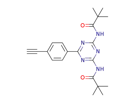 Molecular Structure of 1268611-48-8 (N,N'-(6-(4-ethynylphenyl)-1,3,5-triazine-2,4-diyl)bis(2,2-dimethylpropanamide))