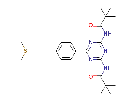 Molecular Structure of 1268611-44-4 (N,N'-(6-(4-((trimethylsilyl)ethynyl)phenyl)-1,3,5-triazine-2,4-diyl)bis(2,2-dimethylpropanamide))
