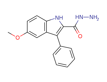 Molecular Structure of 105492-14-6 (1H-Indole-2-carboxylic acid, 5-methoxy-3-phenyl-, hydrazide)
