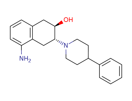 Molecular Structure of 112628-52-1 (2-Naphthalenol,5-amino-1,2,3,4-tetrahydro-3-(4-phenyl-1-piperidinyl)-, (2R,3R)-rel-)