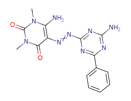 6-amino-1,3-dimethyl-5-[(4-amino-6-phenyl-1,3,5-triazin-2-yl)diazenyl]uracil