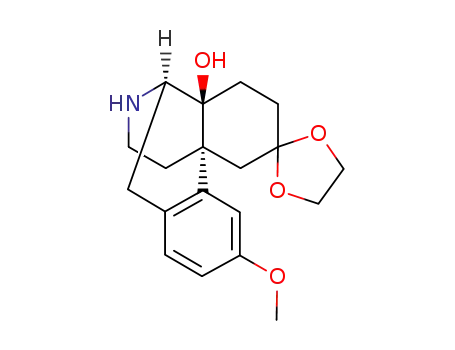 Molecular Structure of 1612-45-9 (14-Hydroxy-3-Methoxy-6-oxo-Morphinan 6-Ethylene Ketal)