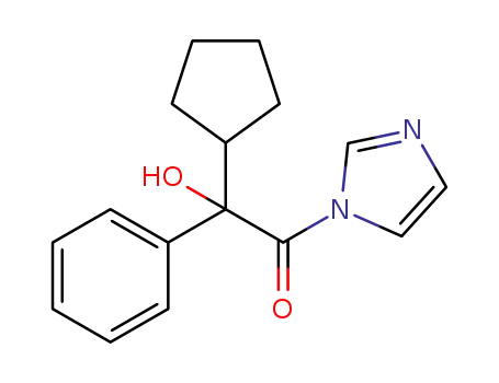 Molecular Structure of 1246930-41-5 (2-cyclopentyl-2-hydroxy-1-(1H-imidazol-1-yl)-2-phenylethanone)