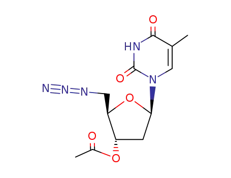 Molecular Structure of 27766-92-3 (Thymidine, 5'-azido-5'-deoxy-, 3'-acetate)