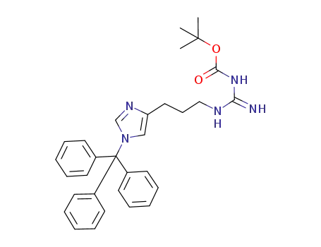 Molecular Structure of 1146622-60-7 (N<sub>1</sub>-(tert-butoxycarbonyl)-N<sub>2</sub>-[3-(1-trityl-1H-imidazol-4-yl)propyl]guanidine)