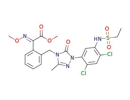(E)-methyl 2-(2-((1-(2,4-dichloro-5-(ethylsulfonamido)phenyl)-3-methyl-5-oxo-1H-1,2,4-triazol-4(5H)-yl)methyl)phenyl)-2-(methoxyimino)acetate