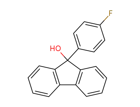 Molecular Structure of 2284-44-8 (9-(4-fluorophenyl)-9H-fluoren-9-ol)
