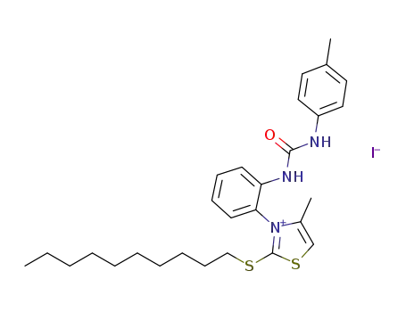 2-(decylthio)-4-methyl-3-(2-(3-p-tolylureido)phenyl)thiazol-3-ium iodide