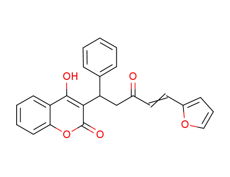 Molecular Structure of 1253372-65-4 (4-hydroxy-3-(5-furan-2-yl-3-oxo-1-phenyl-pent-4-enyl)-chromen-2-one)