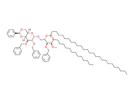 Molecular Structure of 1242144-42-8 ((2S,3R,4R)-3-benzyloxy-2-hexacosanoyloxy-4-methoxyoctadecyl 2,3-di-O-benzyl-4,6-O-benzylidene-α-D-galactopyranoside)