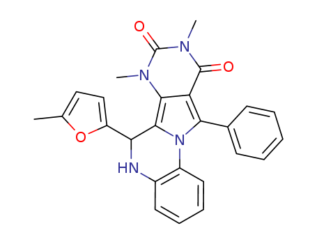 Pyrimido[4',5':3,4]pyrrolo[1,2-a]quinoxaline-8,10(5H,9)-dione, 6,7-dihydro-7,9-dimethyl-6-(5-methyl-2-furanyl)-11-phenyl-