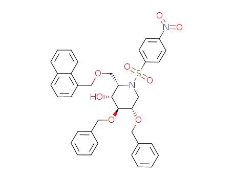 2,3-di-O-benzyl-1,5-dideoxy-1,5-imino-6-O-(1-naphthyl)methyl-N-(4-nitro)benzenesulfonyl-L-iditol