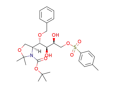 (S)-tert-butyl 4-((1S,2R,3S)-1-(benzyloxy)-2,3-dihydroxy-4-(tosyloxy)butyl)-2,2-dimethyloxazolidine-3-carboxylate