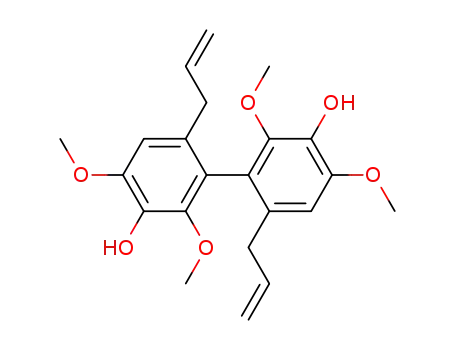 Molecular Structure of 51895-33-1 ([1,1'-Biphenyl]-3,3'-diol, 2,2',4,4'-tetramethoxy-6,6'-di-2-propenyl-)