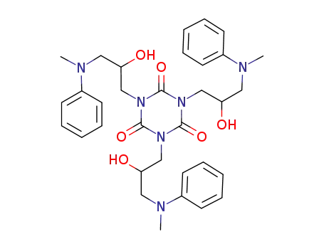 Molecular Structure of 1335044-85-3 (1,3,5-tris(2-hydroxy-3-(methyl(phenyl)amino)propyl)-1,3,5-triazinane-2,4,6-trione)