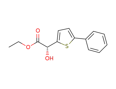 Molecular Structure of 1273326-28-5 (ethyl (R)-(5-phenylthiophen-2-yl)hydroxyacetate)