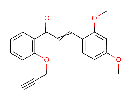 Molecular Structure of 1227420-52-1 (3-(2,4-dimethoxy-phenyl)-1-(2-prop-2-ynyloxy-phenyl)-propenone)